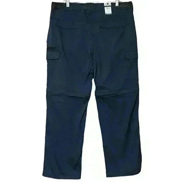 B.C. Clothing Co. Convertible Pant XL x 30 Navy Outdoor Hiking Cargo Utility NWT - Picture 2 of 13